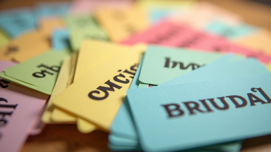 Flashcards coloridos organizados