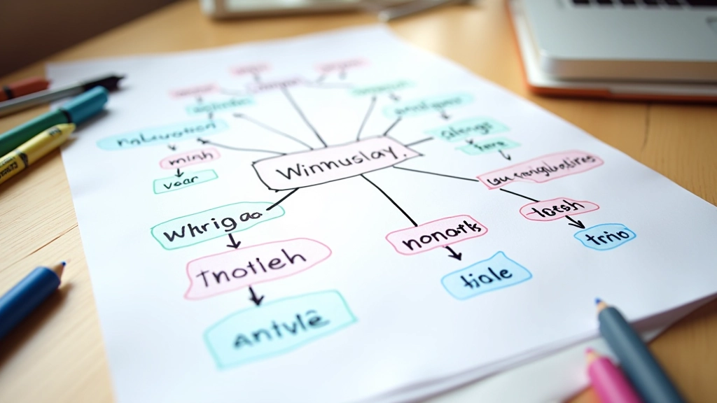 Mapa mental desenhado à mão mostrando famílias de palavras em inglês com cores diferentes