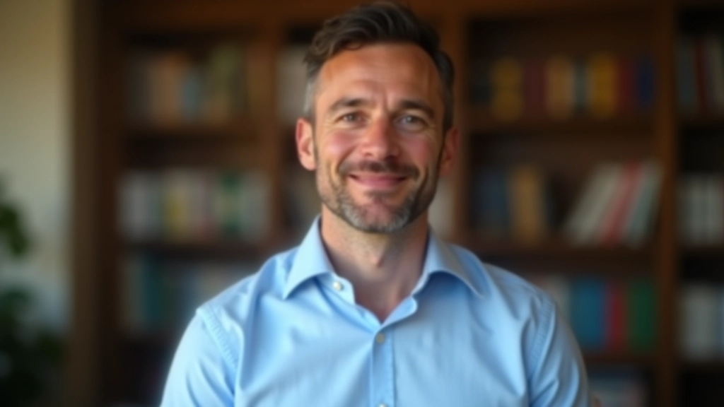 Marco Silva, linguista e pesquisador, retrato profissional, expressão amigável, ambiente acadêmico